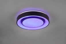TRIO WIZ R65041032 MONA stropné svietidlo LED D380mm 20W/2400lm 3000-6000K matná čierna, RGB, starlight efekt