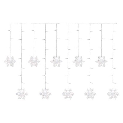 DCGW13 EMOS dekorační vánoční řetěz - závěs s vločkami LED 150x55cm, studená bílá, IP44