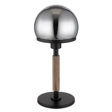 GLOBO 21954S HAKU stolná lampička V400mm 1xE27 čierna, vzhľad dreva, dymová