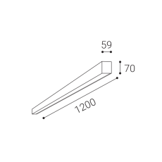 LED2 1235853 NOLI lineárne stropné svietidlo LED 59x1200mm 40W/4400lm 3000-3500-4000K čierna