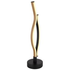 GLOBO 67206TW GERONIMO stolná lampička V470mm LED 12W/480lm 3000K matná čierna, imitácia dreva