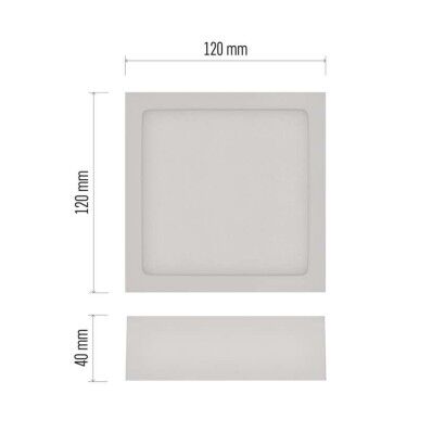 Emos ZM6125 LED NEXXO stropní/nástěnné přisazené klasické svítidlo čtverec 120 × 120 × 40 mm 7,6W 680lm 4000K bílá