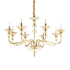 Závesné svietidlo/Luster Ideal lux 159973 DANIELI SP8 AMBRA 8xE14 40W jantár