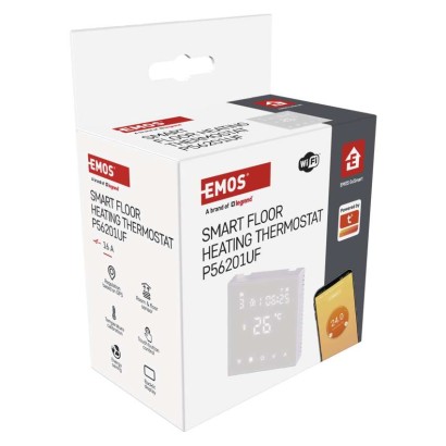 Emos P56201UF GoSmart Digitální pokojový termostat pro podlahové topení, bílá, Wi-Fi