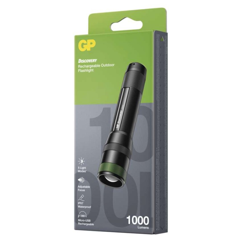 GP P8512 CREE LED nabíj. svietidlo GP CR42, 1000 lm, 2600 mAh, fokus + Li-ion 18650
