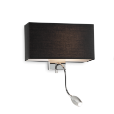 Nástěnné svítidlo Ideal lux 035956 HOTEL AP2 NERO 2xE27 / LED 1W / 45lm 3000K