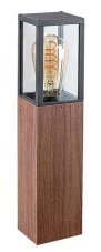 RABALUX 7196 Wales exteriérové stojanové svietidlo/stĺpik V420mm 1xE27 IP44 imitácia dreva, priehľadná