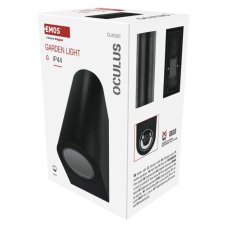 Emos ZGF020P OCULUS nástenné exteriérové svietidlo 2xGU10 88 × 67 × 153 mm IP44 čierna