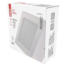 Emos ZM6432 LED RUBIC stropné/nástenné prisadené klasické svietidlo štvorec 120 × 120 × 42 mm 9W 900lm 4000K biela