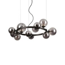 Ideal Lux 271392 PERLAGE závěsné svítidlo 11xG9 D730mm černá, kouřová