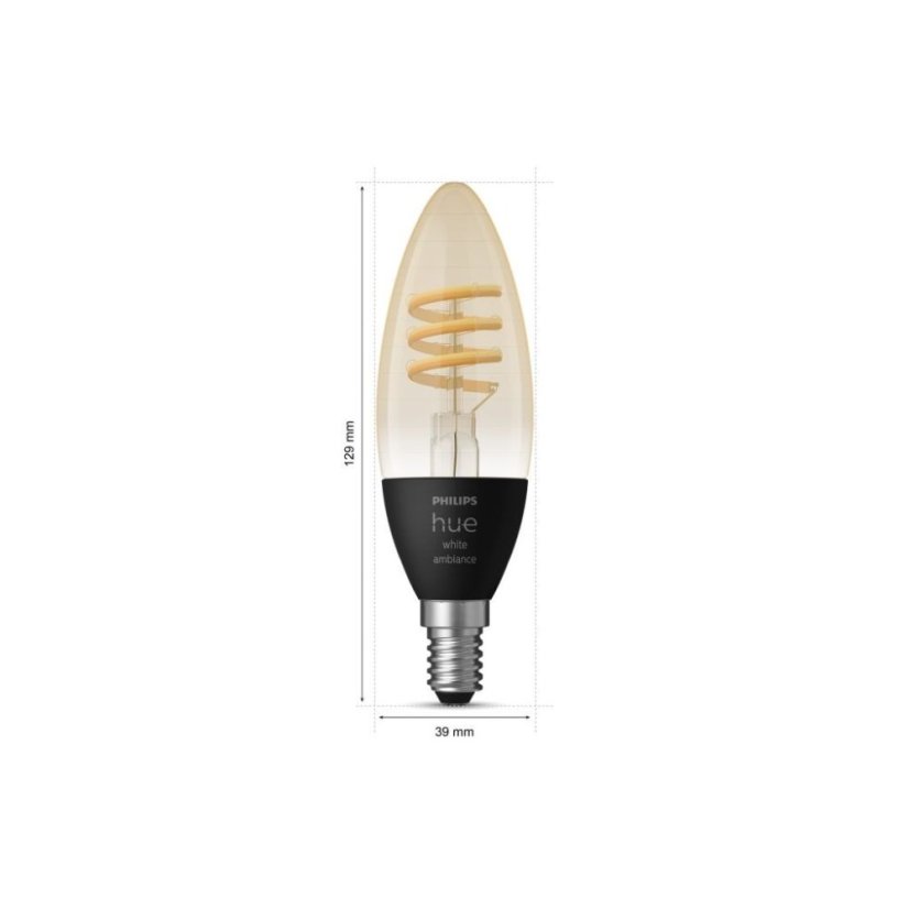 8719514411807 Philips Hue White Ambiance Filament žárovka svíčka E14 4,6W/300lm 2200-4500K