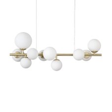Ideal Lux 283791 PERLAGE závěsné svítidlo 10xG9 saténová mosaz, bílá