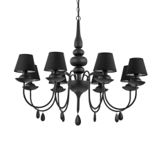Závesné svietidlo/Luster Ideal lux 111896 BLANCHE SP8 NERO 8xE14 40W čierna