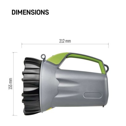 EMOS P2312 LED nabíjecí ruční svítilna 750lm Li-Ion akupack micro USB B šedo-černo-zelená