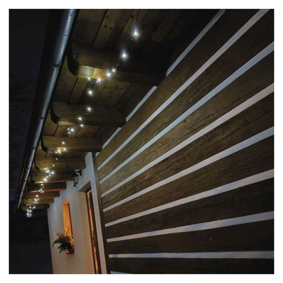 D4AC04 EMOS CLASSIC vánoční řetěz 180 LED, zelený drát, 18m, časovač, studená bílá, IP44