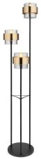 GLOBO 15560S MILLEY stojací lampa 3xE27 V1670mm černá matná, mosaz