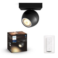 Philips Hue White Ambiance 8719514339248 BUCKRAM nástenné bodové svietidlo 1xGU10 +SWITCH 5,5W/250lm 2200-6500K čierna bluetooth