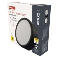 Emos ZM5333 LED NEXXO stropní/nástěnné přisazené klasické svítidlo kruh průměr 170 × 42 mm 12,5W 1100lm 3000/3500/4000K černá
