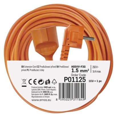 EMOS P01125 Prodlužovací kabel 25m IP20 oranžová