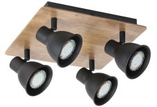 RABALUX 5905 Mac spot GU10 4x35W čierna, imitácia dreva