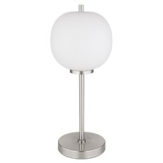 GLOBO 15345TNO BLACKY I stolná lampička V450mm 1xE14 matný nikel, biela