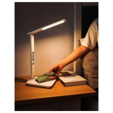 Immax LED KINGFSHER 08966L 8,5W/400lm 2700-5500K biela, USB, QI, BK