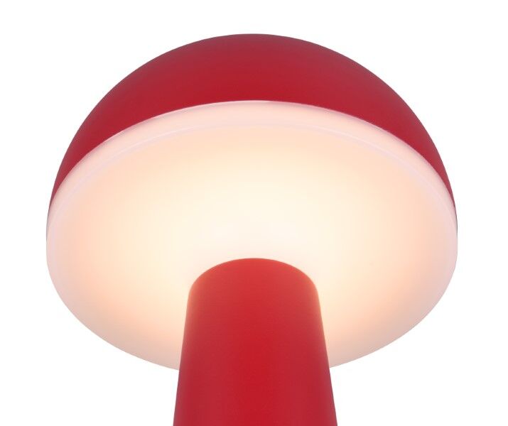 TRIO Reality R57716110 FUNGO vonkajšia stolná lampa SMD LED V310mm 2W/200lm 3000+4000+6500K IP54 červená, čierna, nabíjateľná batéria, USB-C port, nabíjacia stanica