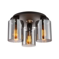 ITALUX SPL-5581-3SC-BK-SG Sardo stropné svietidlo 3xE27 D390mm čierna, šedá