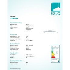 Eglo 96092 PERTINI Stropní svítidlo LED 2X10,8W=2600lm 3000K
