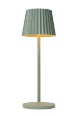 LUCIDE 27889/02/33 JUSTINE vonkajšia dotyková stolná lampička LED V380mm 2W/210lm 2700K IP54 zelenkavá, bezdrôtová nabíjacia podložka