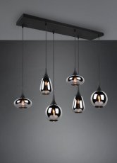 TRIO 317000632 LUMINA závěsné svítidlo 6xE14 černá matná, chrom