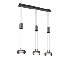 TRIO 326510342 FRANKLIN závesné svietidlo LED 3x9W/1050lm 3000K antracit, switchdimmer