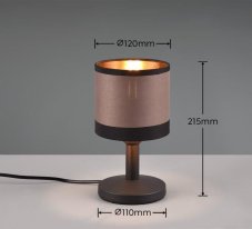 TRIO Reality R59551041 DAVOS dotyková stolná lampička V220mm 1xE14 čierna matná ON/OFF