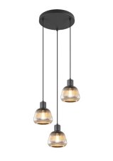 TRIO 362830332 TARIFA závěsné svítidlo D370mm 3xE27 černá matná