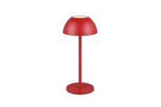 TRIO Reality R54106110 RICARDO vonkajšia dotyková stolná lampa SMD LED V300mm 1,7W/240lm 3000K IP54 červená, nabíjateľná batéria, USB-C port