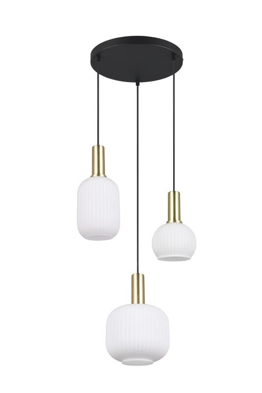 TRIO 319830308 DIVA závesné svietidlo D300mm 3xE27 mosadz matná, biela