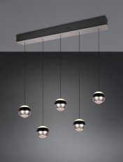 TRIO SELECT 344410507 ORBIT závesné svietidlo SMD LED 5x8W/5x960lm 2300+3000+4000K čierna, nikel matný, schwitchdimmer