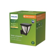 Philips 8720169265707 Outdoor solar Vapora solárne nástenné svietidlo LED 1,5W/200lm 2700K IP44 čierna