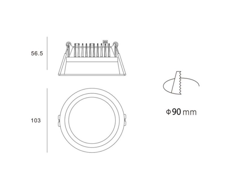 LED2 2250431 ZETA XS kulaté zápustné bodové svítidlo 90mm 7W / 580lm 3000K bílá