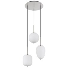 GLOBO 15345-3NO BLACKY I závesné svietidlo D460mm 3xE14 matný nikel, biela