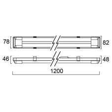 Sylvania 0045163 svítidlo pod kuchyňskou linku LED IP20 BATTEN L1200 TWIN 4000K
