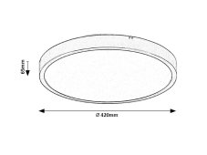 RABALUX 71430 Alenzo stropné svietidlo D420mm LED 36W/2450lm 3000-6000K IP44 biela, stmievateľné, diaľkový ovládač