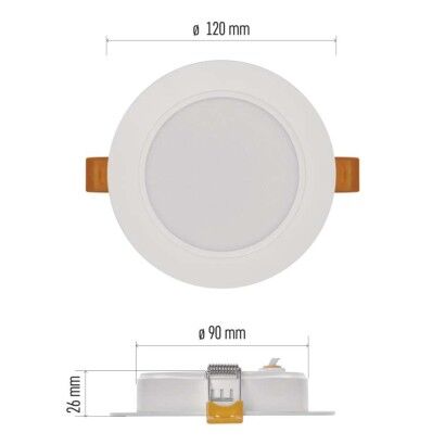 Emos ZD1432 LED RUBIC stropní vestavné klasické svítidlo kruh průměr 120 × 26 mm 9W 900lm 4000K bílá