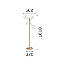 Ideal lux 348292 EQUINOXE stojacia lampa V1660mm 4xG4 dymová