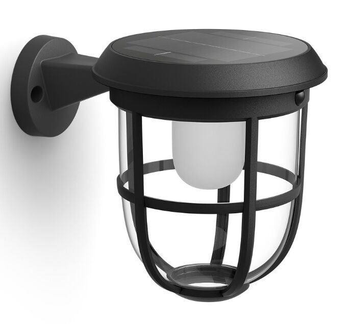 Philips 8720169267176 UltraEfficient Solar Radii solárne nástenné svietidlo so senzorom PIR LED 1,3W/250lm 3000K IP44 čierna