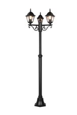 TRIO 405760332 LIVENZA vonkajšie stojanové svietidlo/stĺpik V2000mm 3xE27 IP44 čierna matná