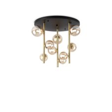Ideal Lux 328409 PERLAGE stropní svítidlo 9xG9 D550mm saténová mosadz, jantarová