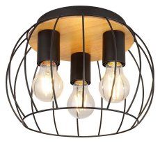 RABALUX 5293 Kamala stropné svietidlo D300mm 3xE27 čierna, drevo