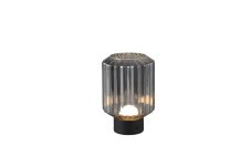 TRIO Reality R57761154 LORD dotyková stolná lampička SMD LED 1,5W/100lm 3000K čierna matná, dymová, nabíjateľná batéria, USB-C port