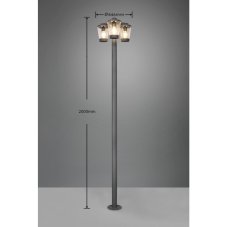 TRIO 411060342 CAVADO vonkajší stĺpik v2200mm D446mm 3xE27 IP44 antracit